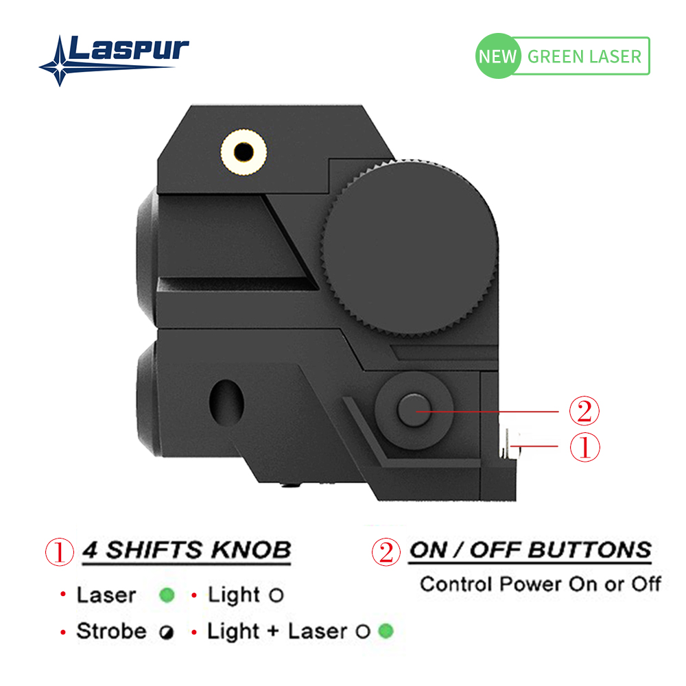 Laspur Sub Compact Rail Mount Laser Sight Magnetic Touch Rechargeable Battery 