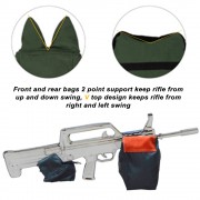 USA Laspur Army Green Tactical Shooting Gun Rest Bench Front & Rear Sand Bag Combo Set For Outdoor Shooter Hunter Hunting Rifle-Unfilled